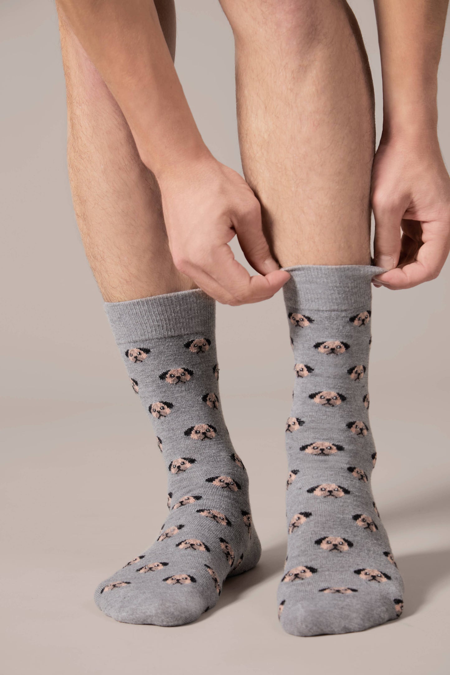 Memoi Dog Face Cashmere Men's Crew