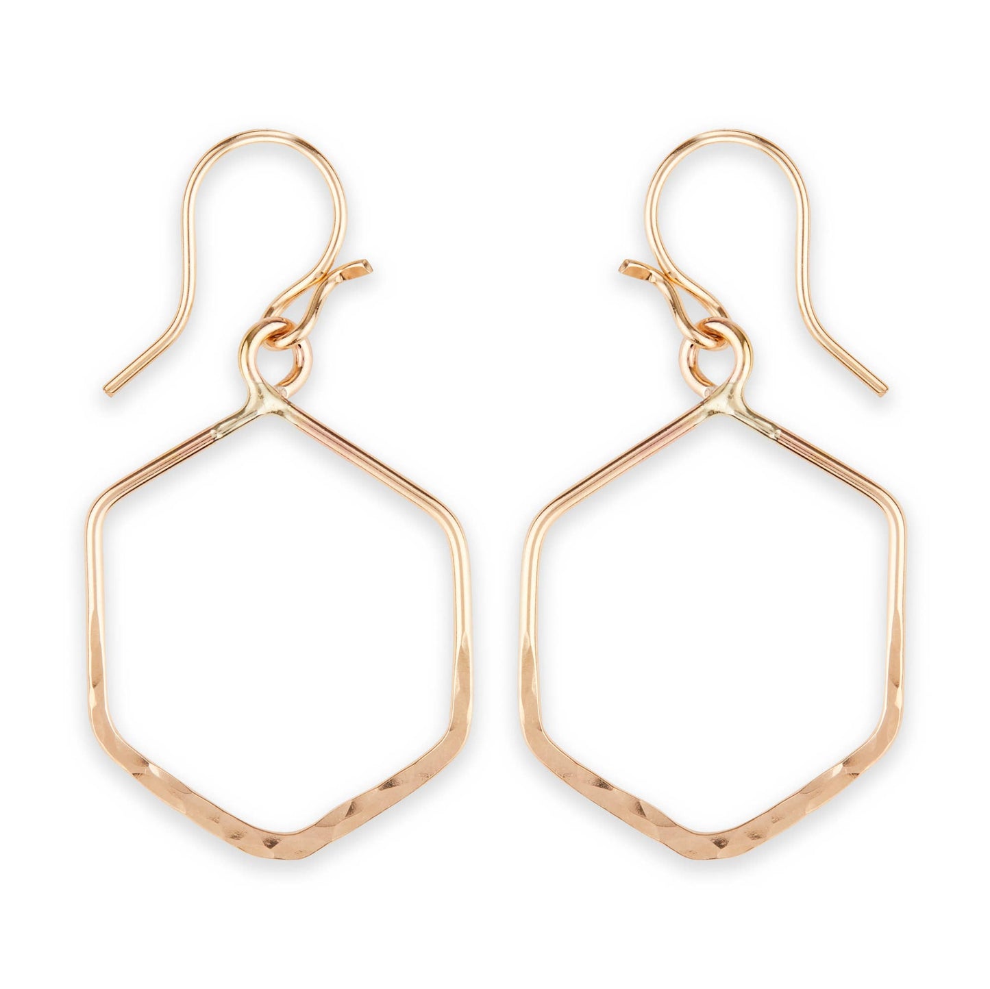 Hammered Hexagon 26mm Earring