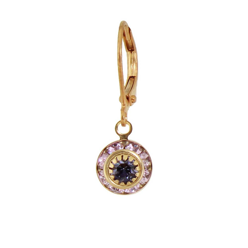 Gold Crystal Disc Dangle