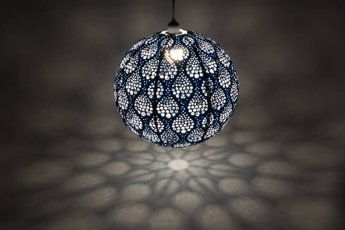 Stella Nova Outdoor Pendent Light - Dewdrop 18" Blue