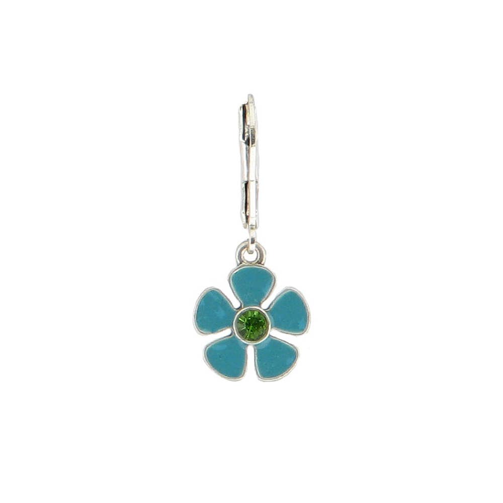 Enamel Crystal Flower Earring