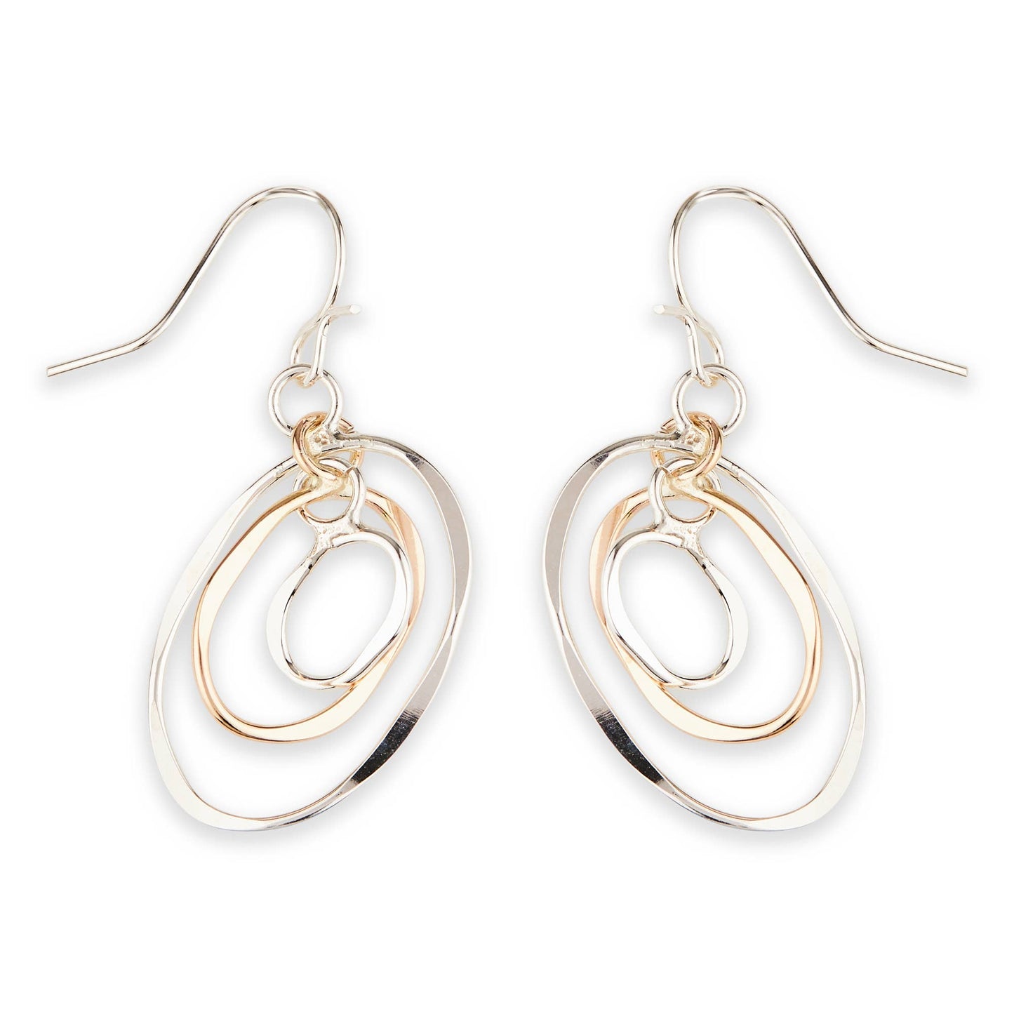 Tilted Oval Link Dangle Earring