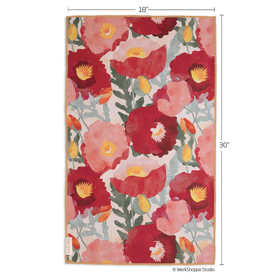 Abstract Poppies Microfiber Kitchen Towel