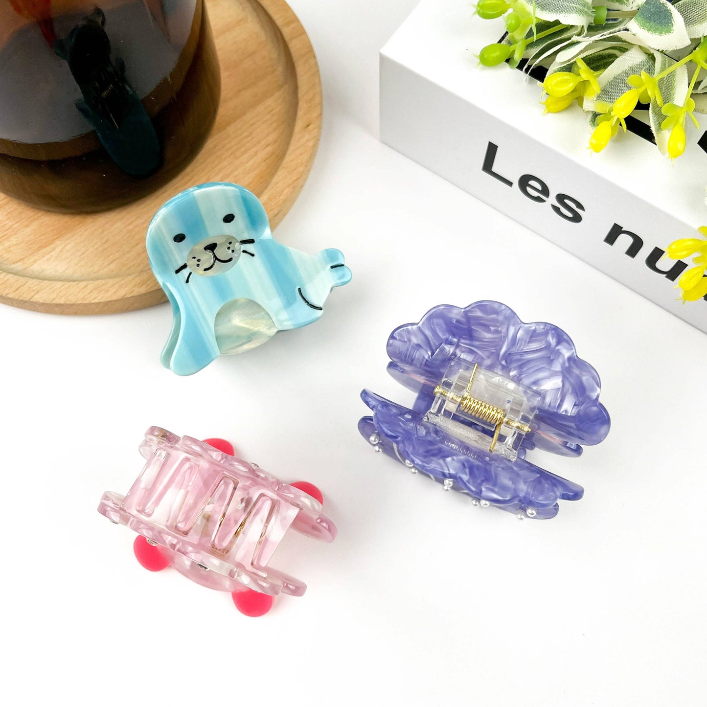 Medium Ocean Animal Hair Clip, Seal Claw Clip