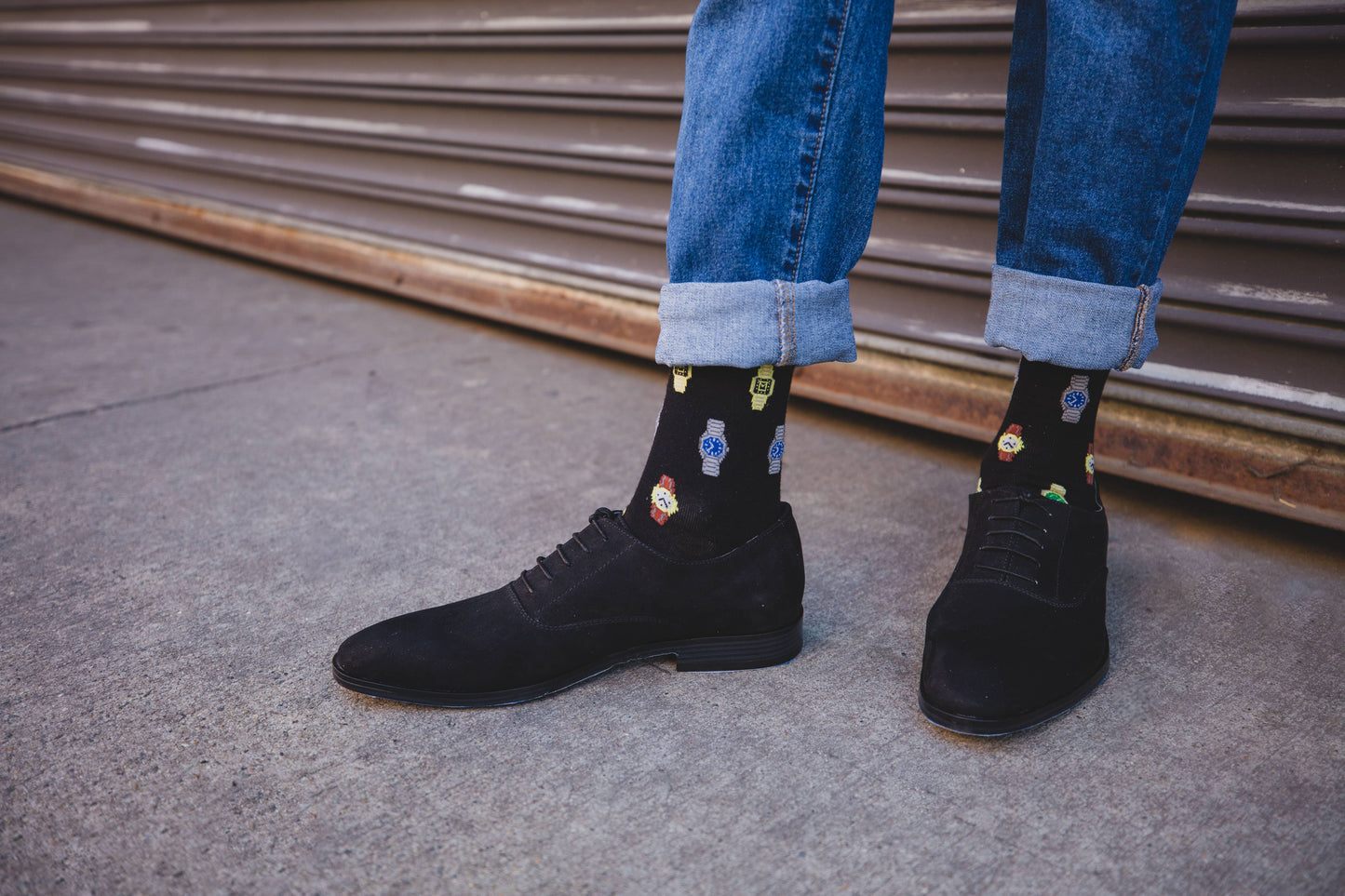 MeMoi Time to Get a Watch Bamboo Blend Men's Crew Socks