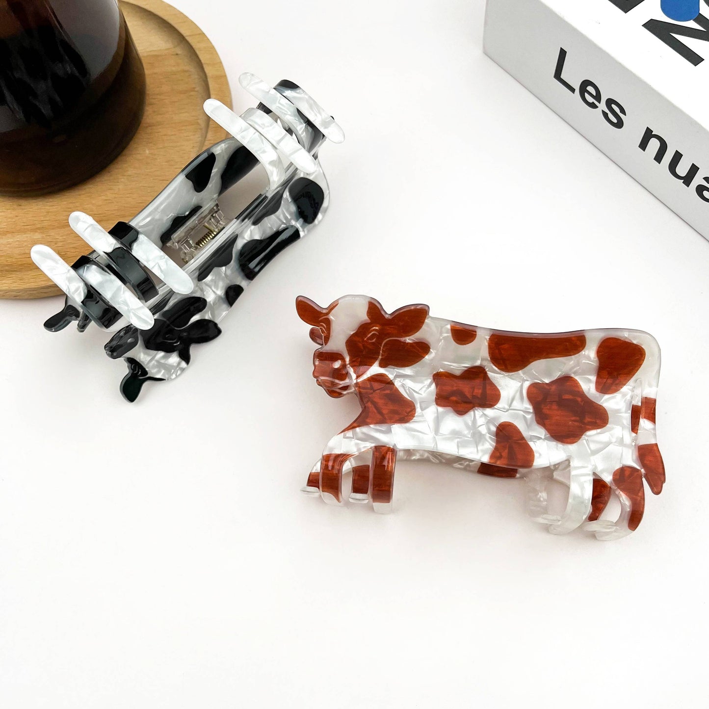 Cow Print Hair Claw Clip
