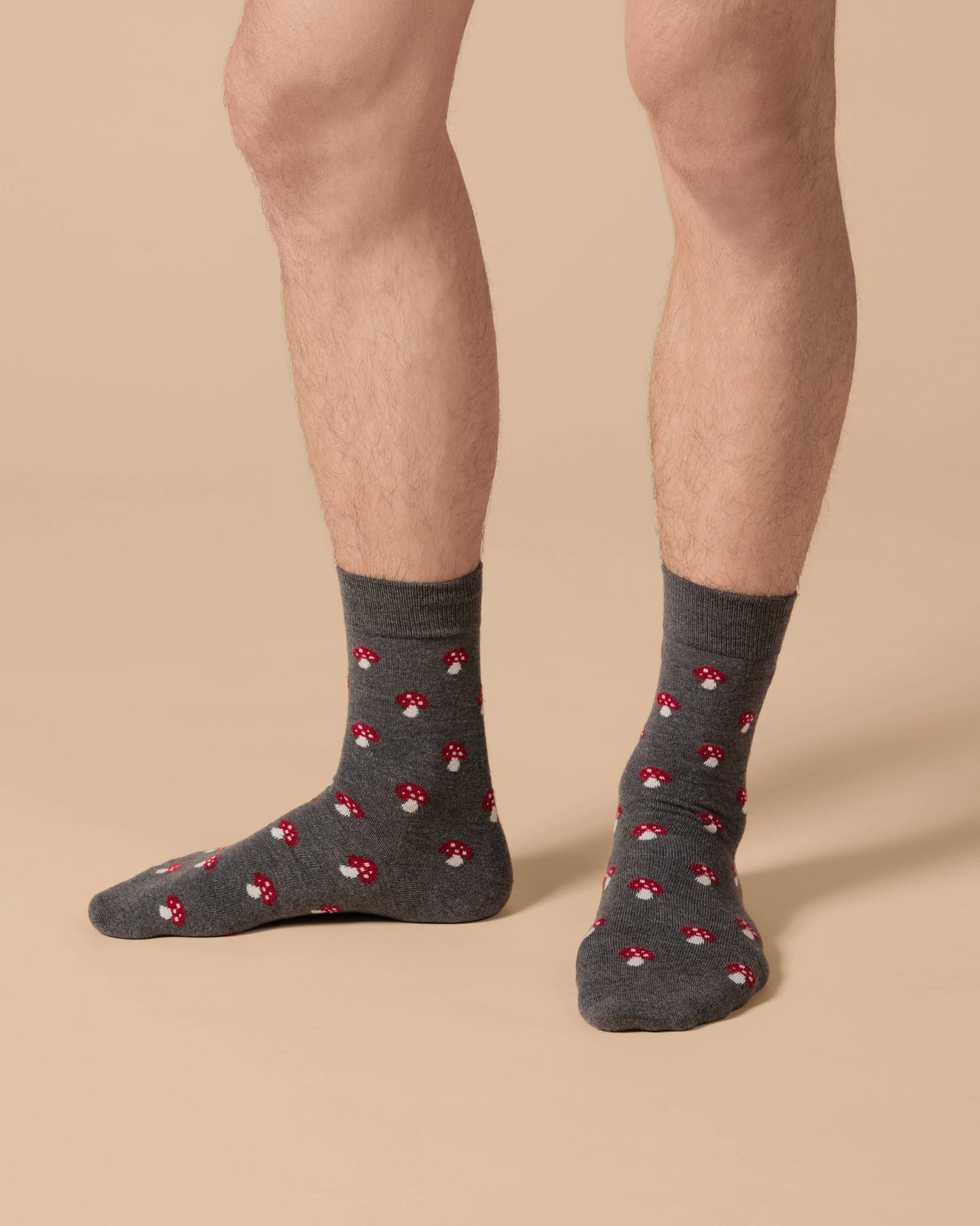 Men's Mushroom Luxuriously Soft Cashmere Crew Sock