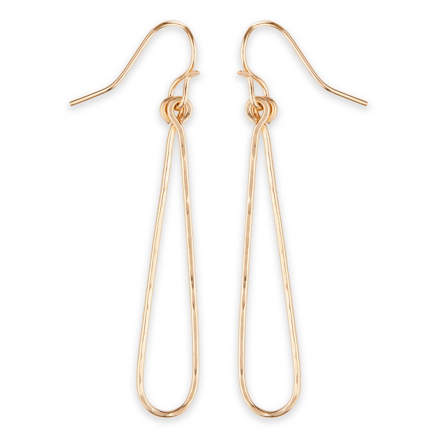 Hammered Elongated Dangle Earring
