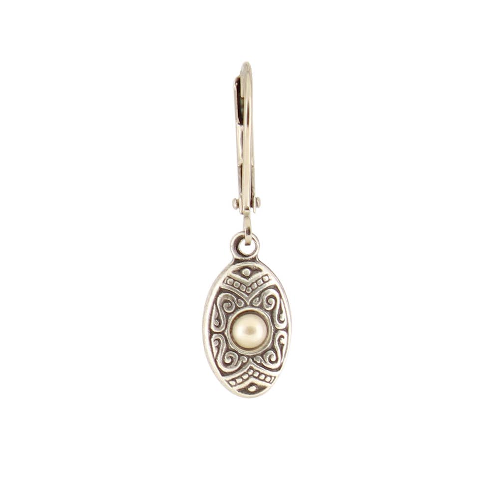 Etched Oval Earring