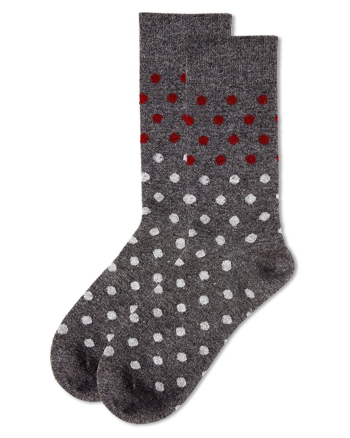 MeMoi Two Tone Polka Dot Cashmere Men's Crew Socks
