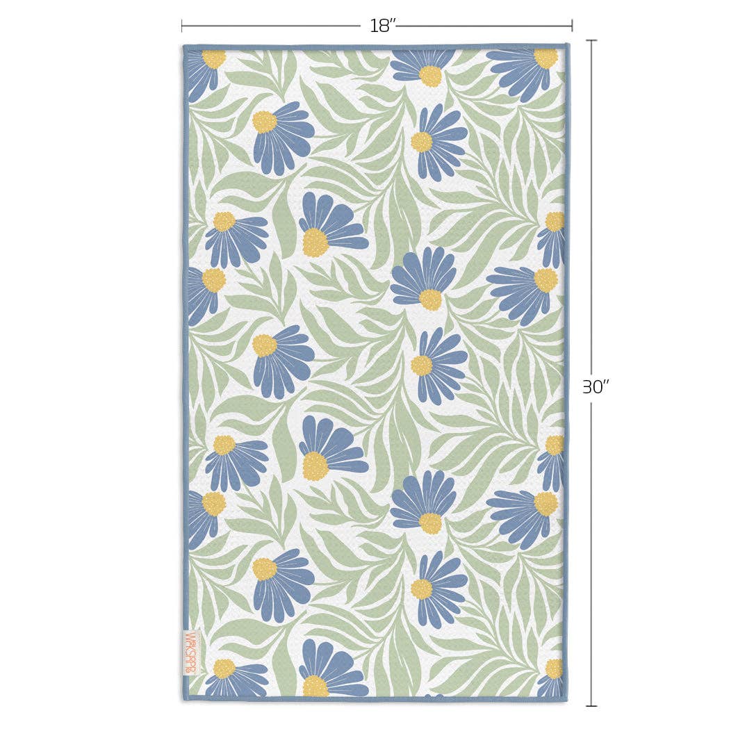 Blue Coneflower Microfiber Kitchen Towel,