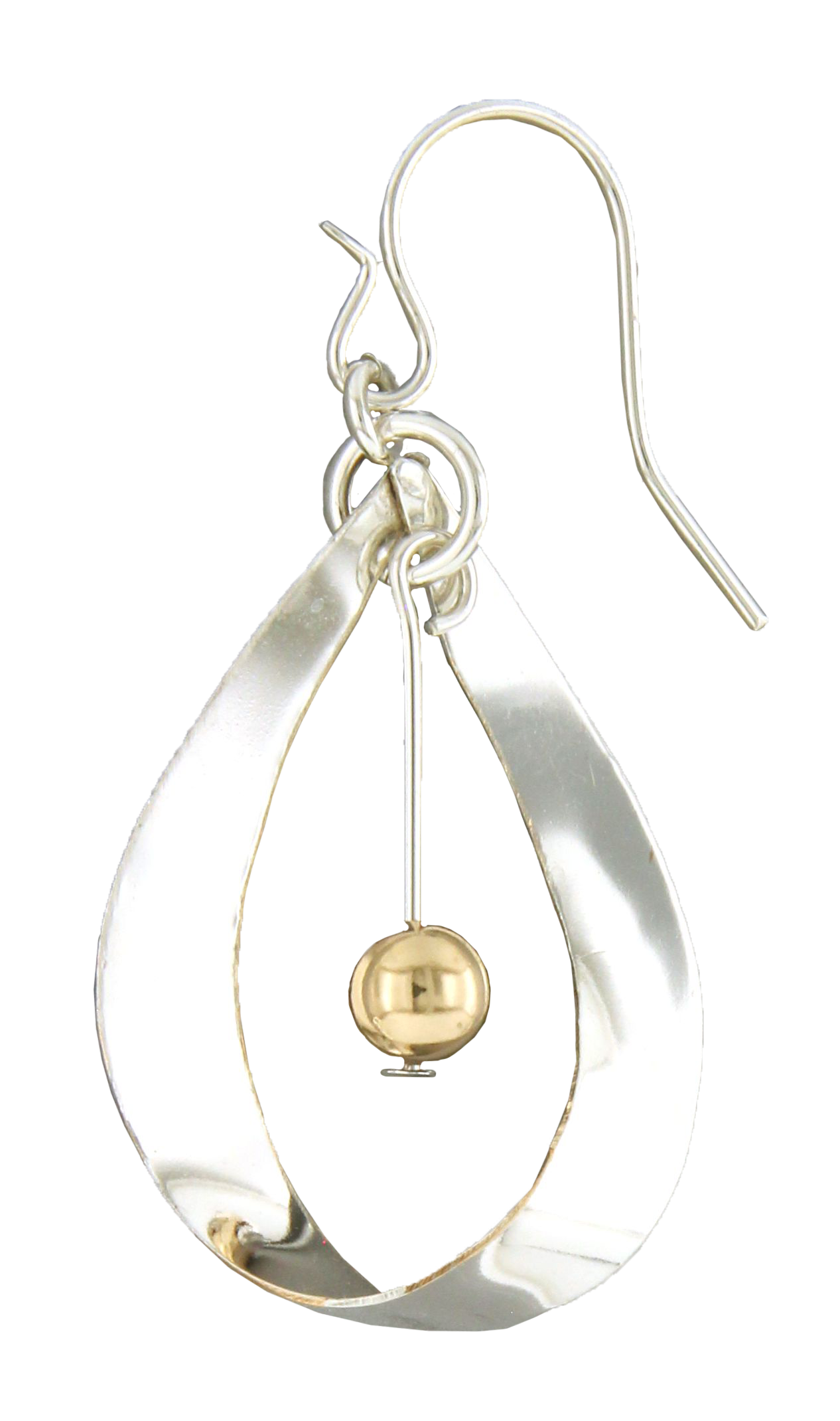 Teardrop Ribbon Encased Bead Earring