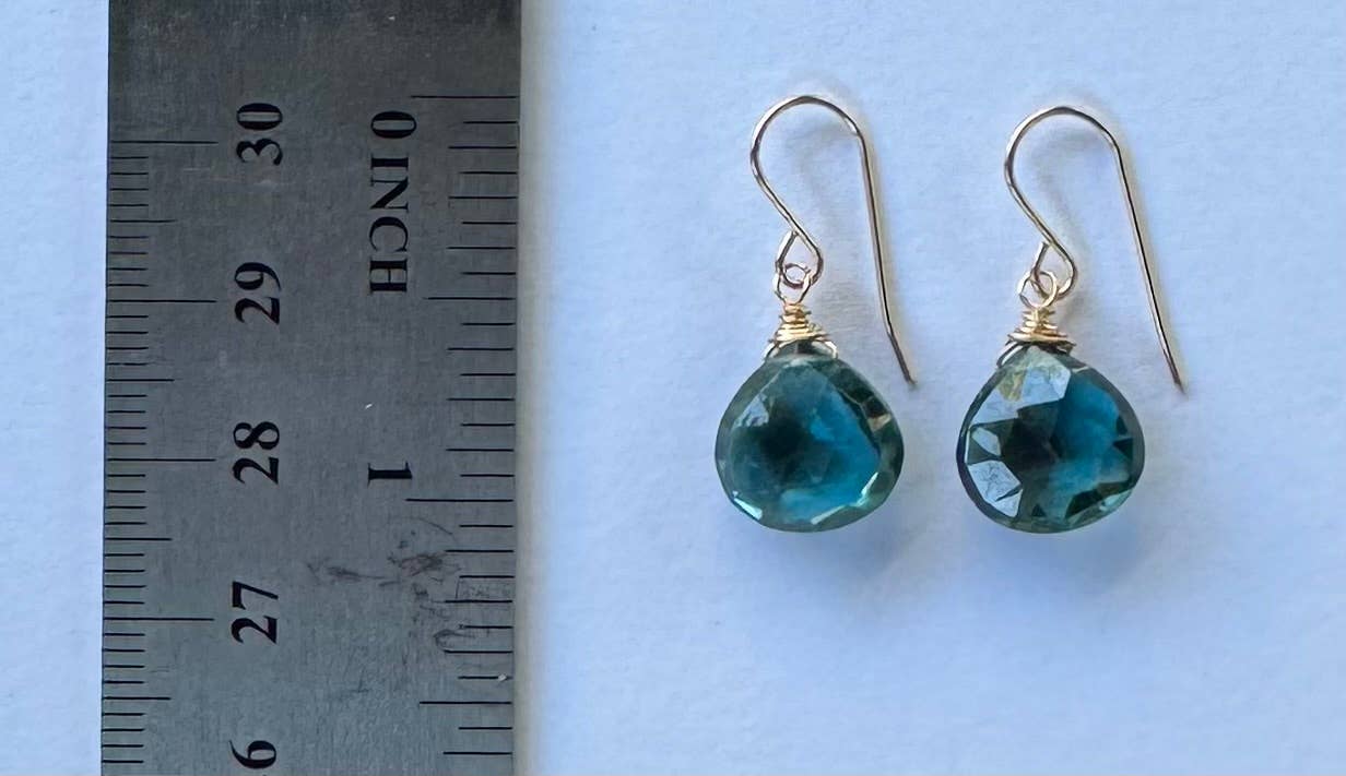 Heart Shape Peridot Gem Gold Earrings