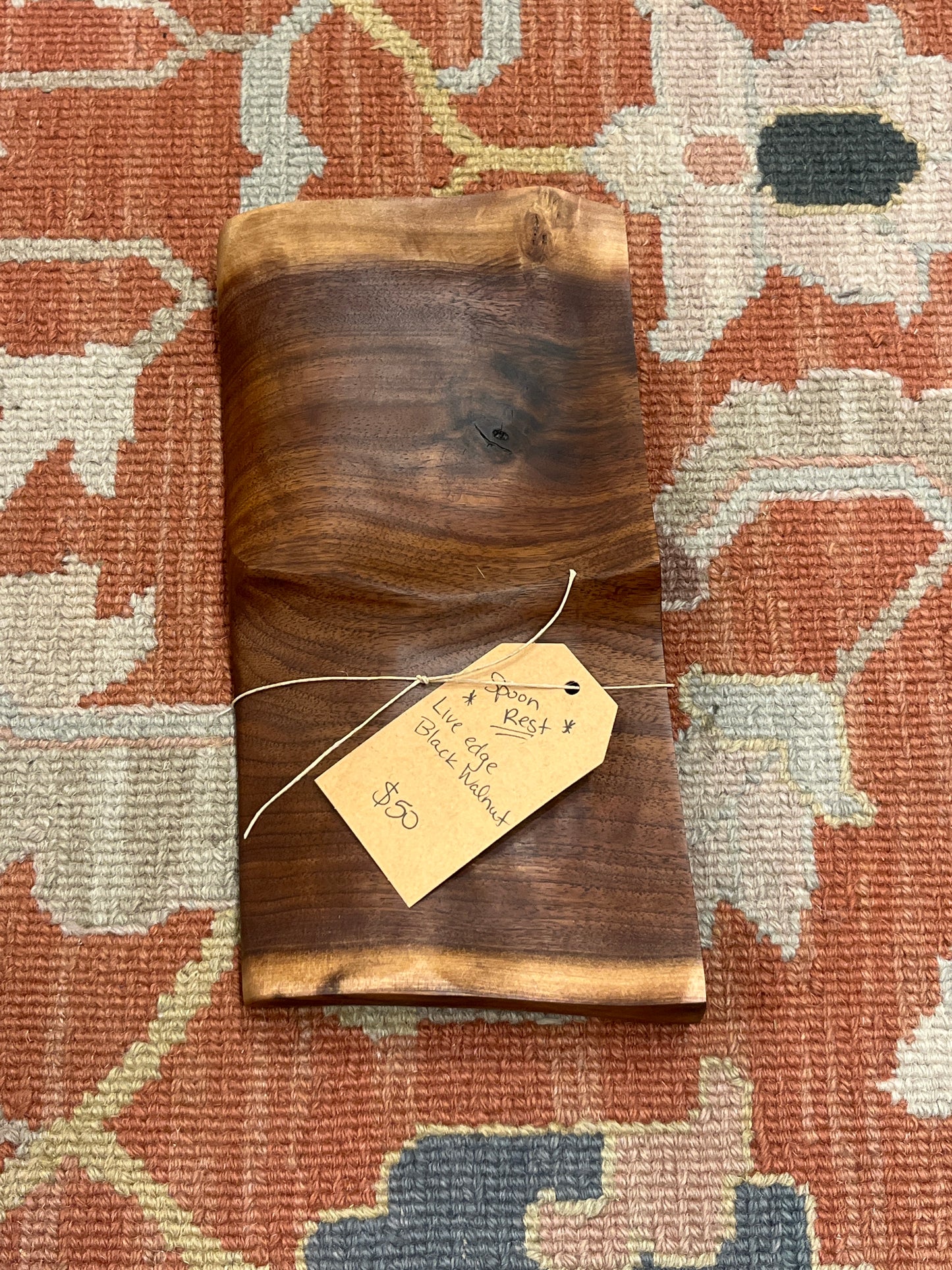 Spoon Rest Live Edge Black Walnut