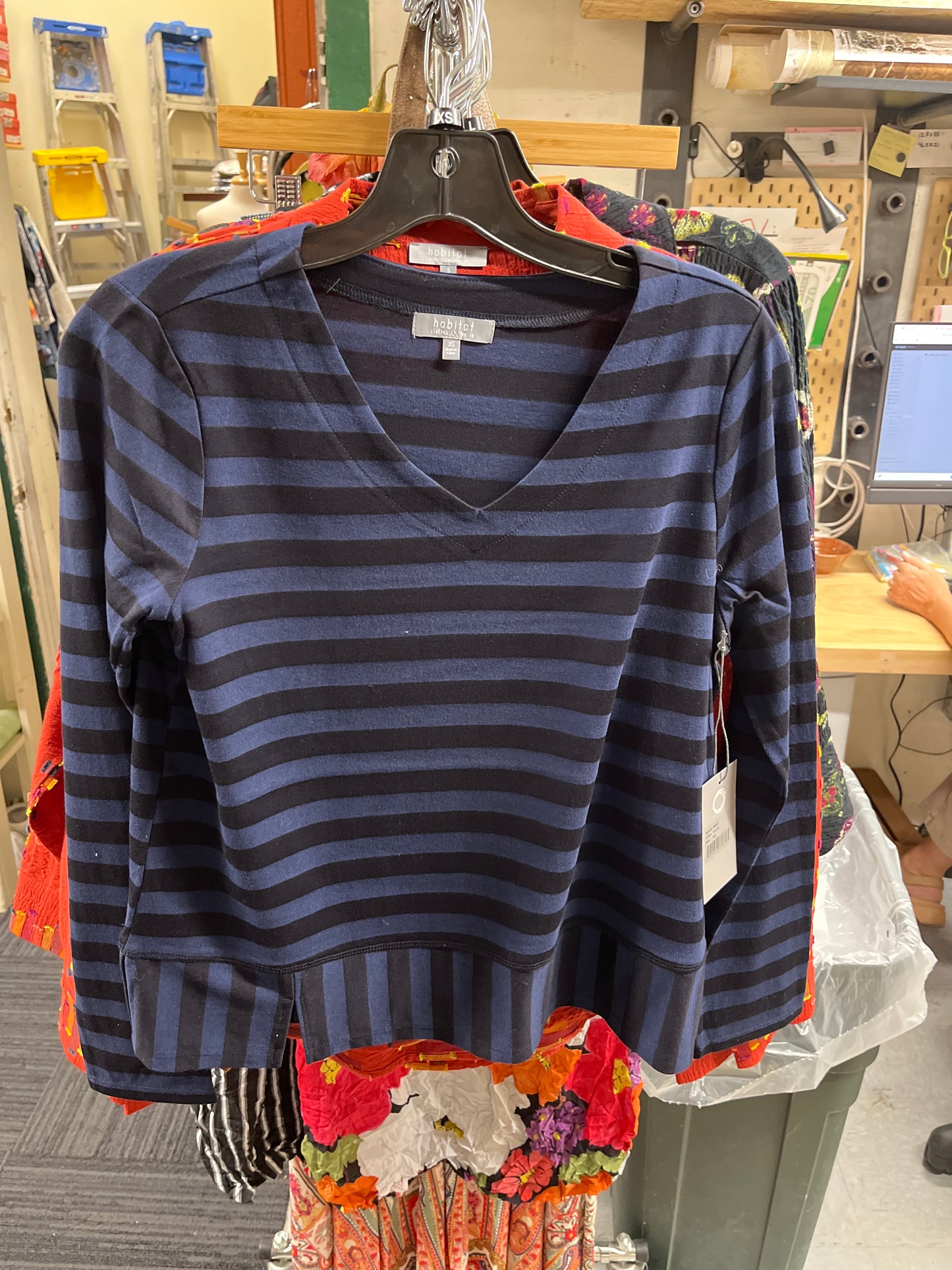 Striped V-Neck Top