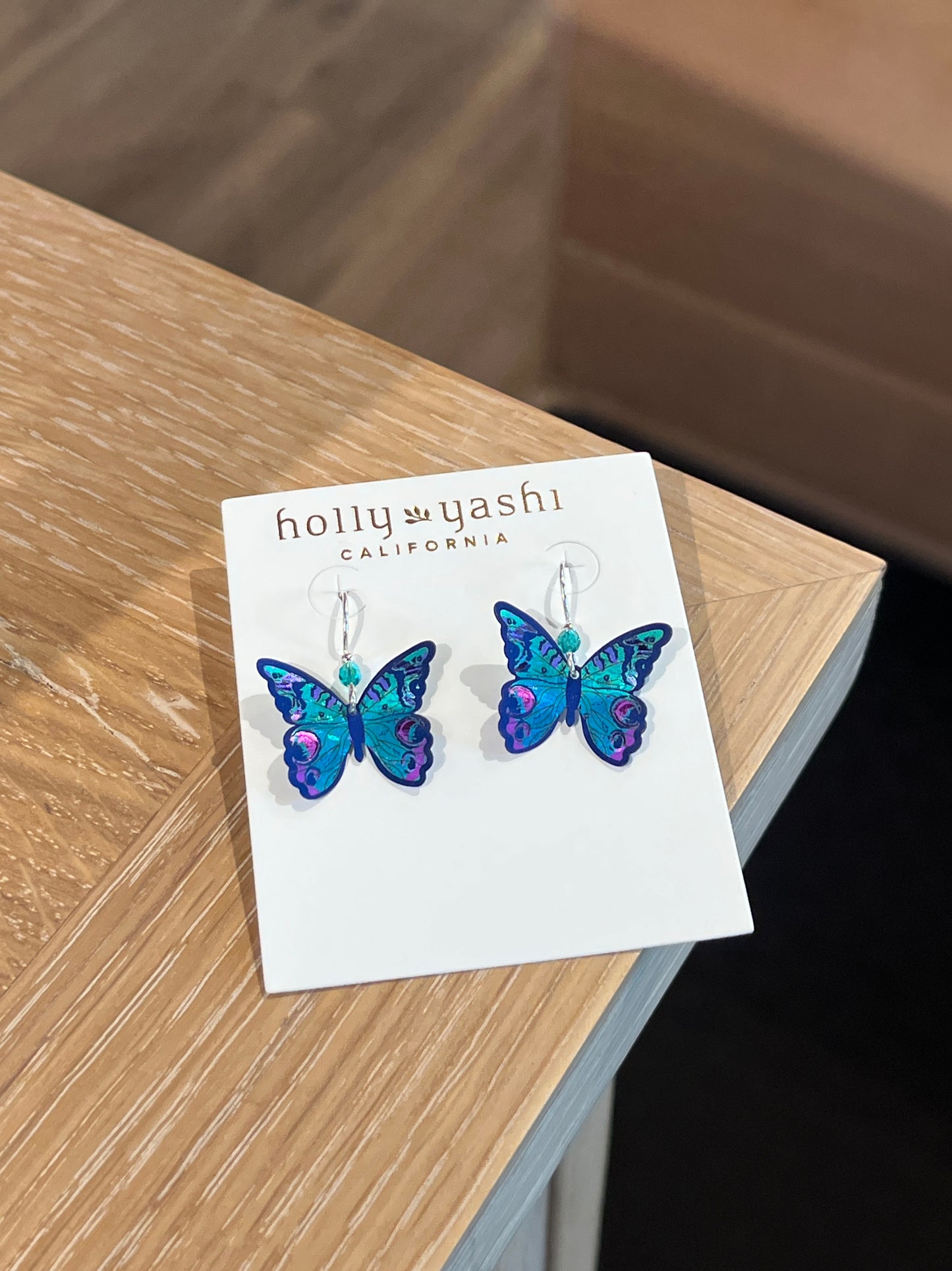 Lg. Butterfly w/bead Earring