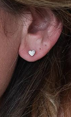 Dome Heart stud earrings