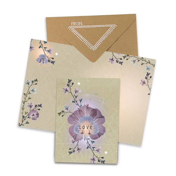 Mini Greeting Card, Pansy Love