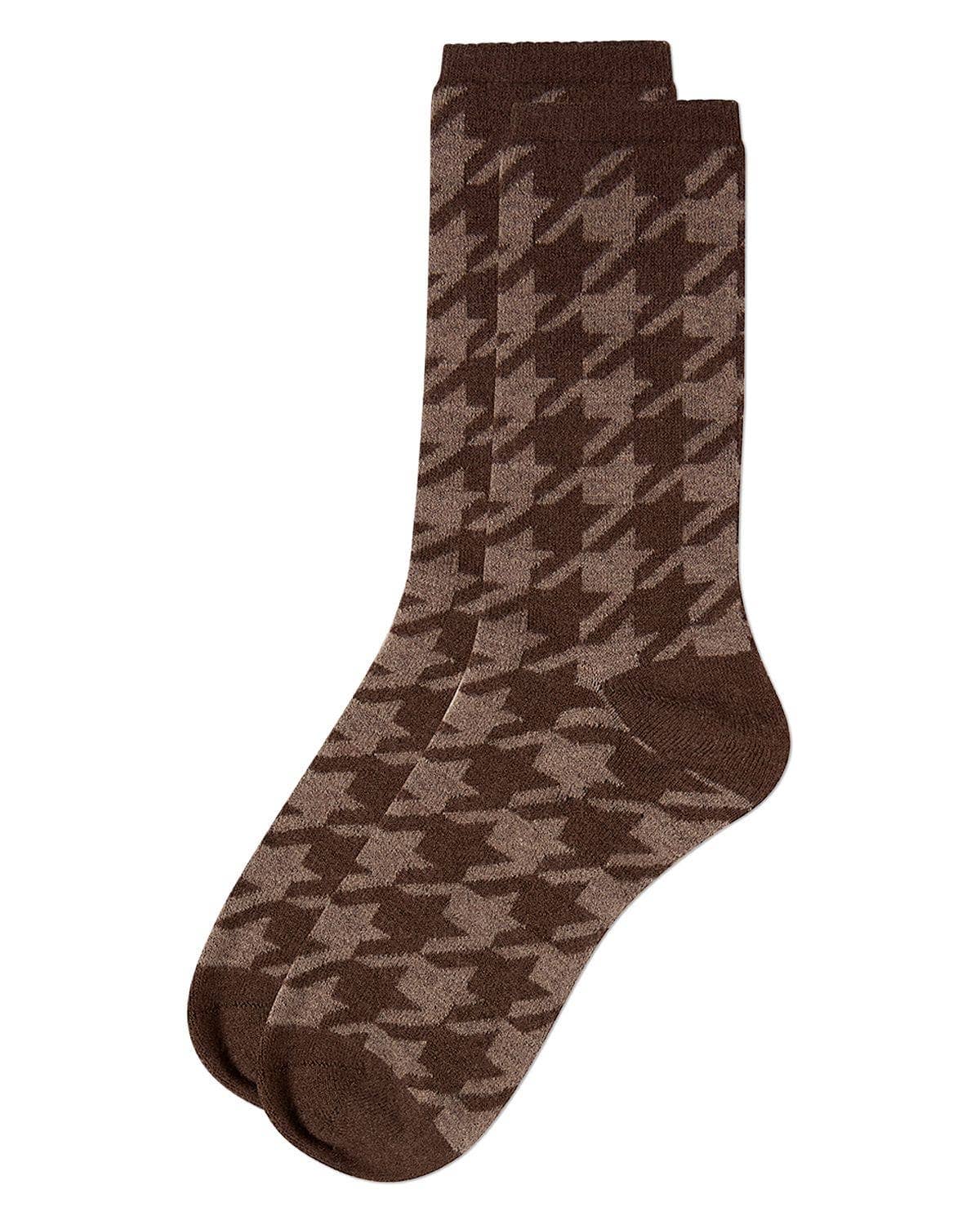 Houndstooth Cashmere Crew