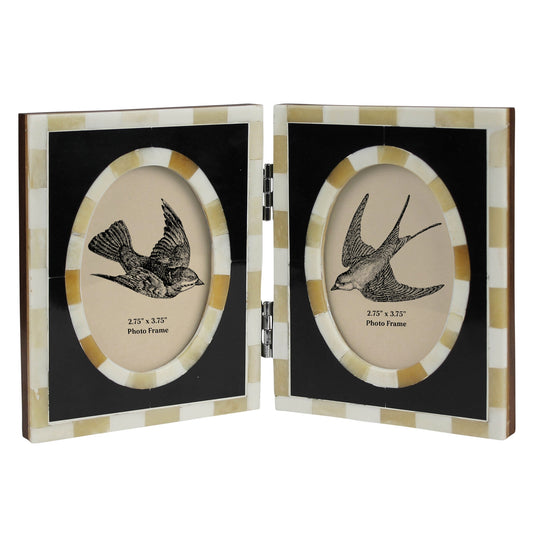 Double Frame Horn & Bone 2.75x3.75