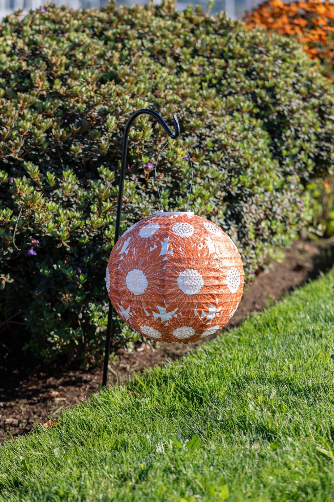 *NEW* Stella Print 12" Globe Solar Lntrn- Sunflower Persimm