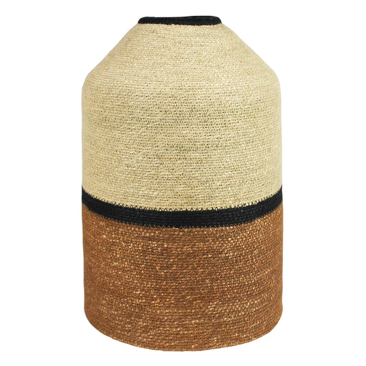 Beige & Black Basket Seagrass