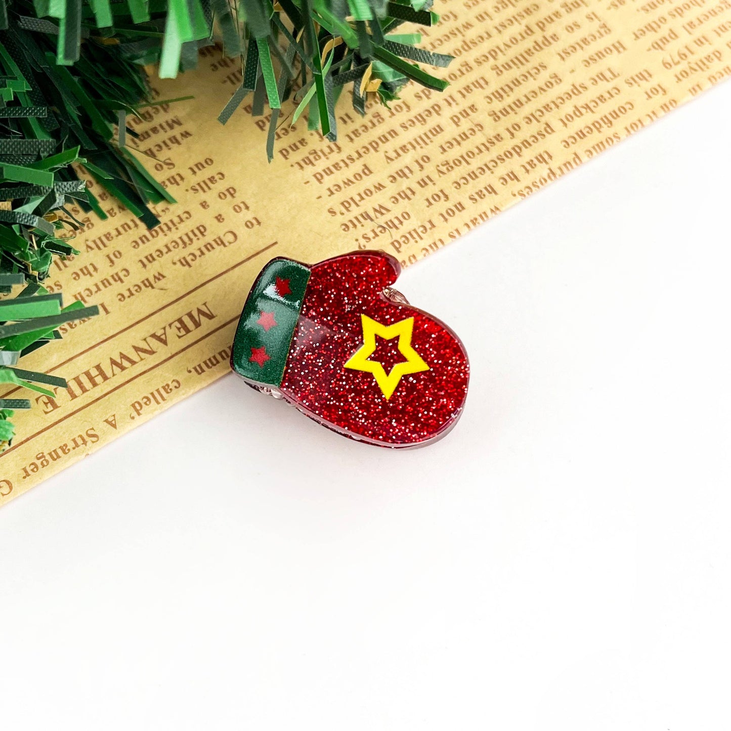Christmas Glitter Mini Hair Claw Clip