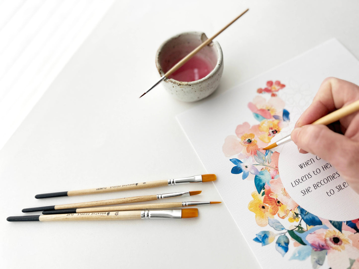 5-Piece Paintbrush Set for Watercolor, Acrylic, Gouache