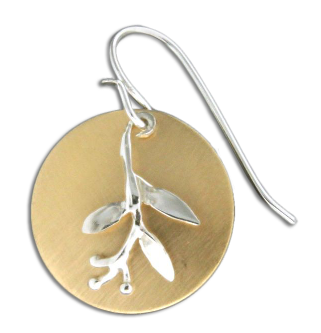 Circled Berry Leaf Earring