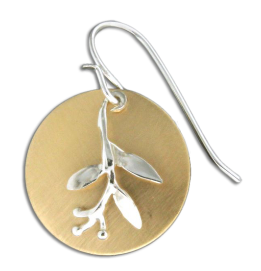 Circled Berry Leaf Earring
