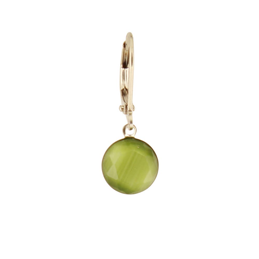 Faceted Cat's Eye Earring