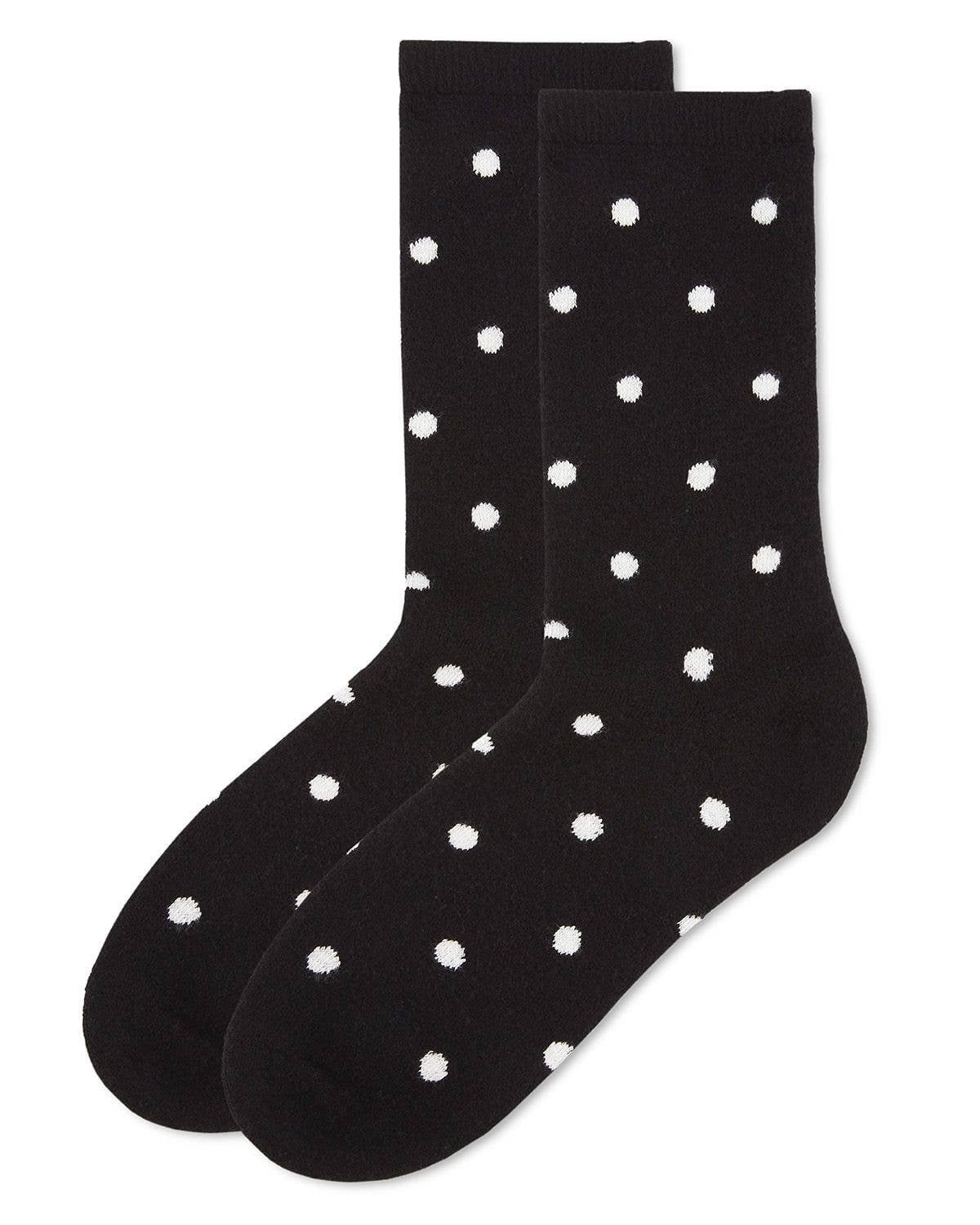 MeMoi Womens Polka Dot Cashmere Blend Crew Socks