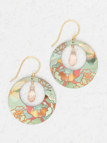 Open hoop w/gemstone dangle