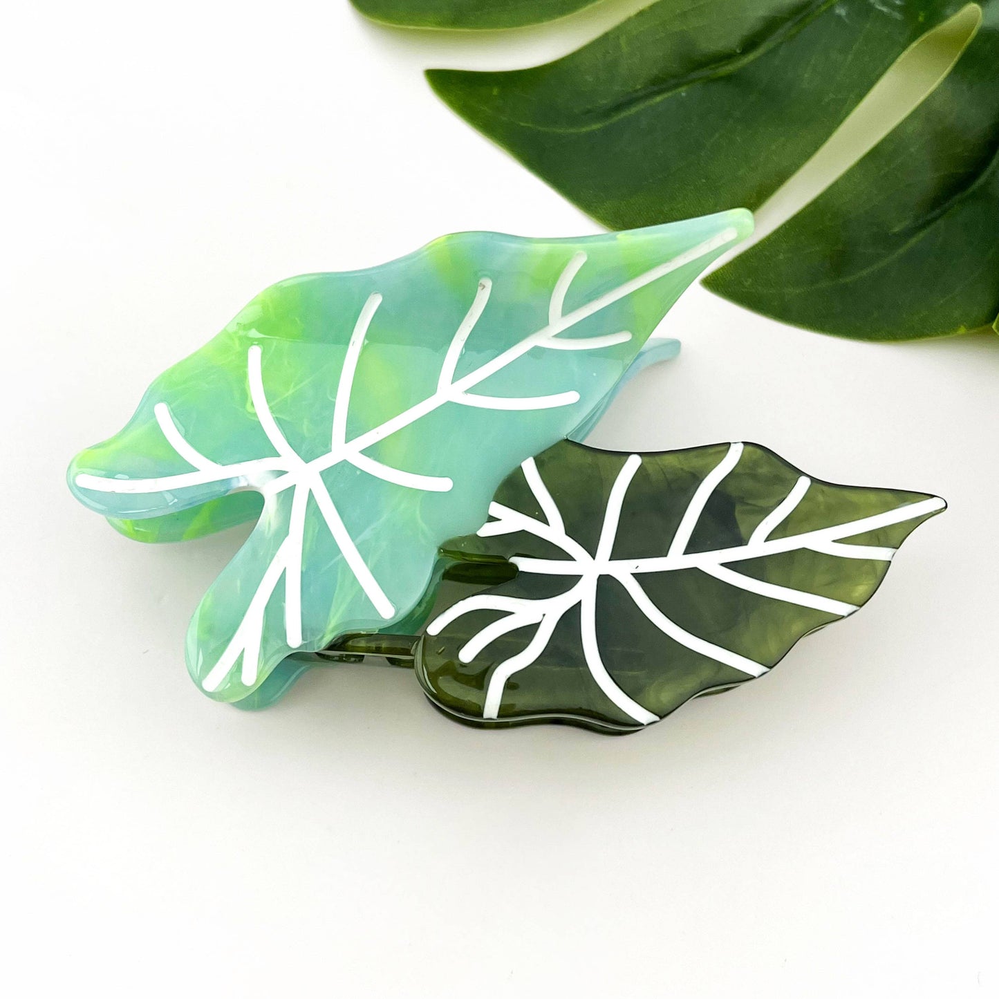 Acetate Leaf Hair Claw Clip, Monstera Leaf Hair Clip