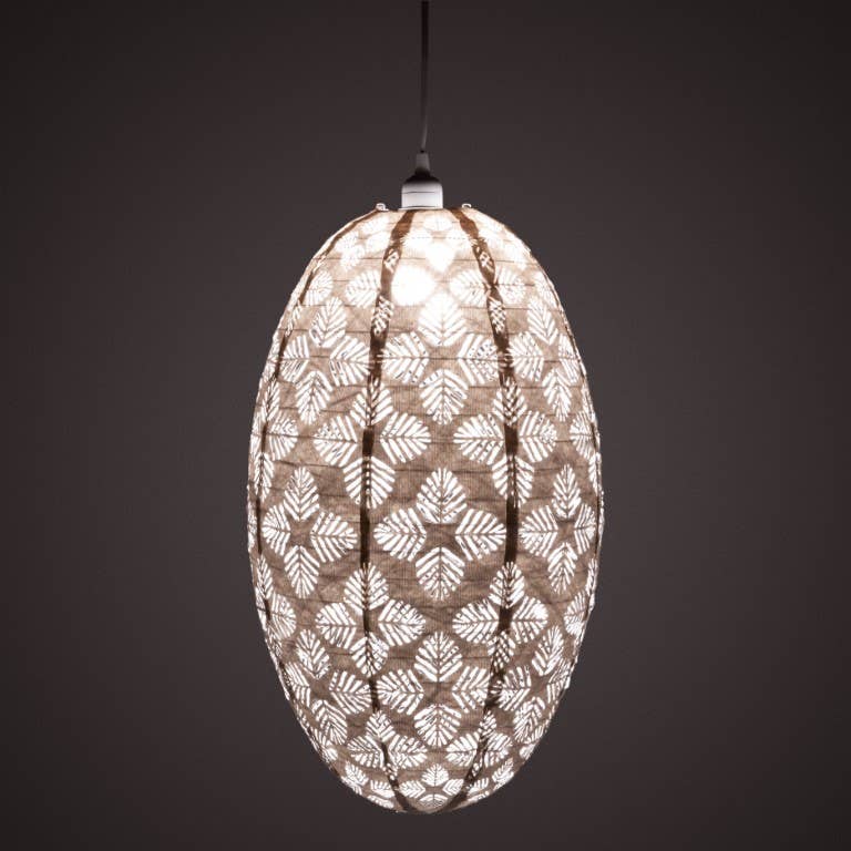 Stella Nova Outdoor Pendent Light- Geo Palm 22" White
