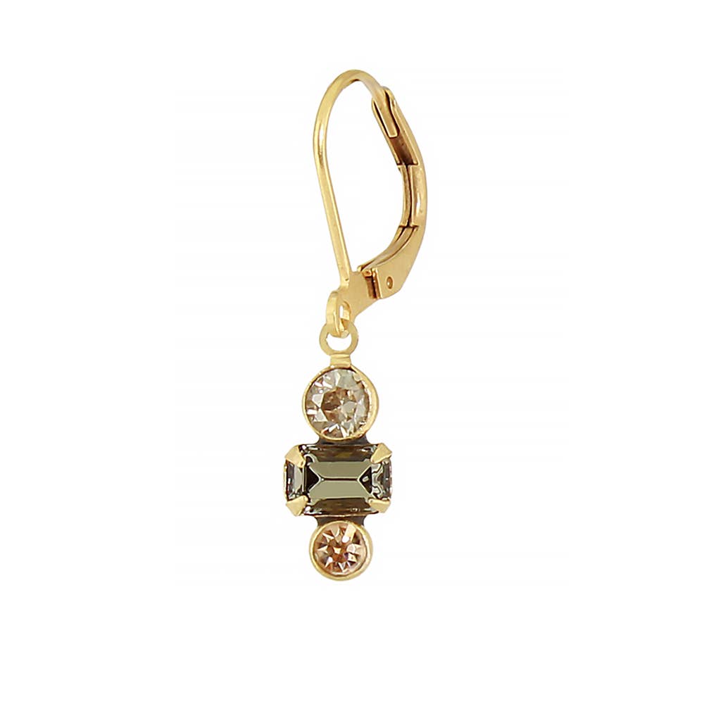 Crystal Stacked Rectangle Earring