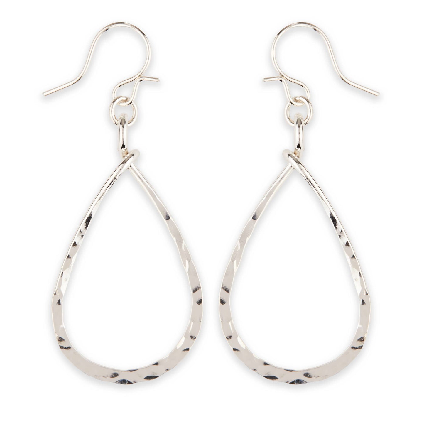 Fancy Hammered Teardrop Earring