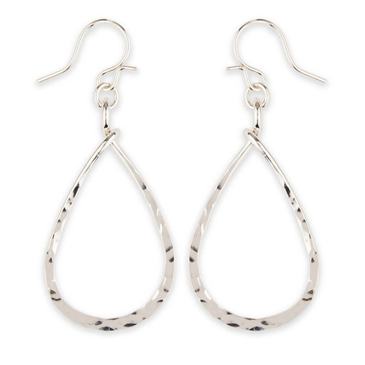 Fancy Hammered Teardrop Earring