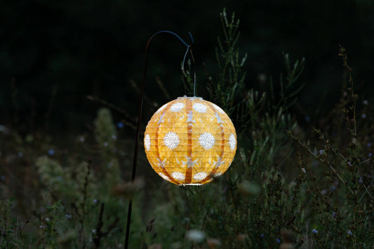 *NEW* Stella Print 12" Globe Solar Lantern - Marigold