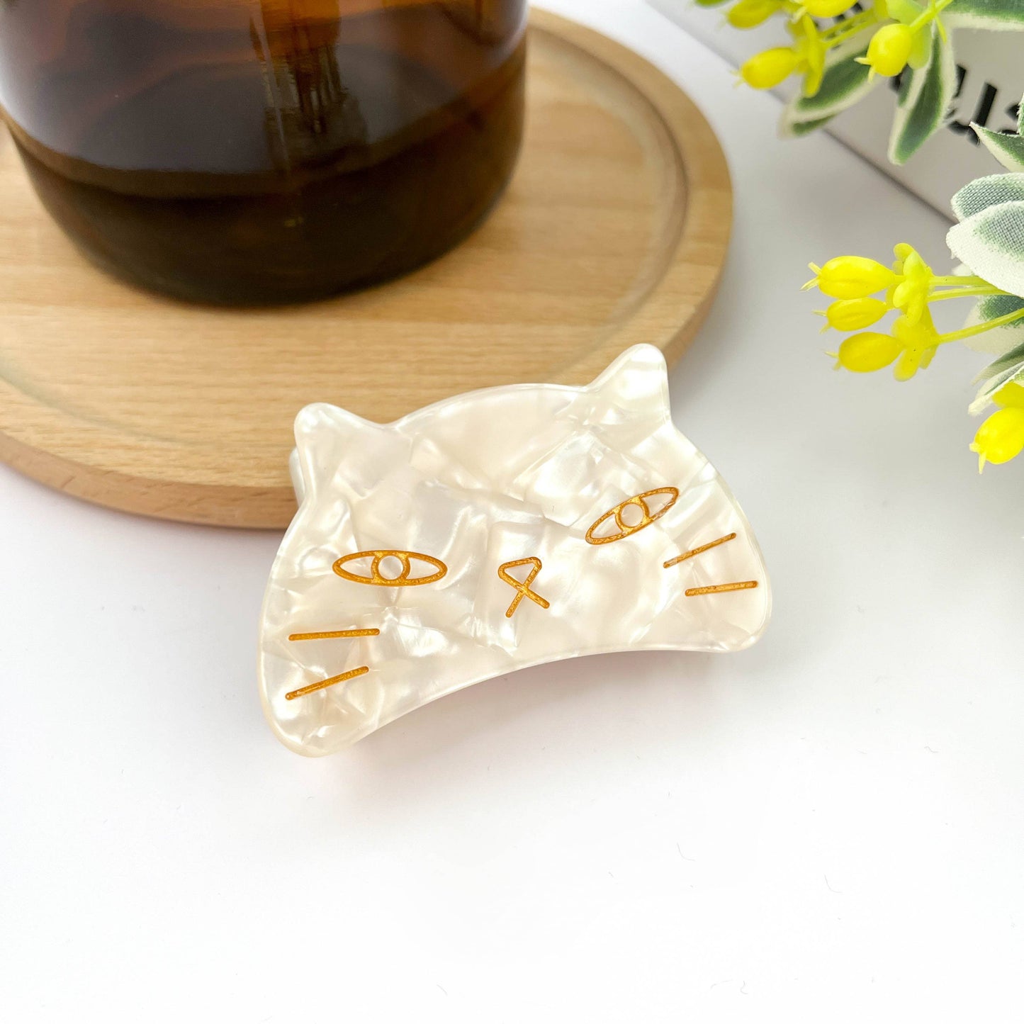 Cute Cat Hair Clip, Acetate Animal Claw Clip