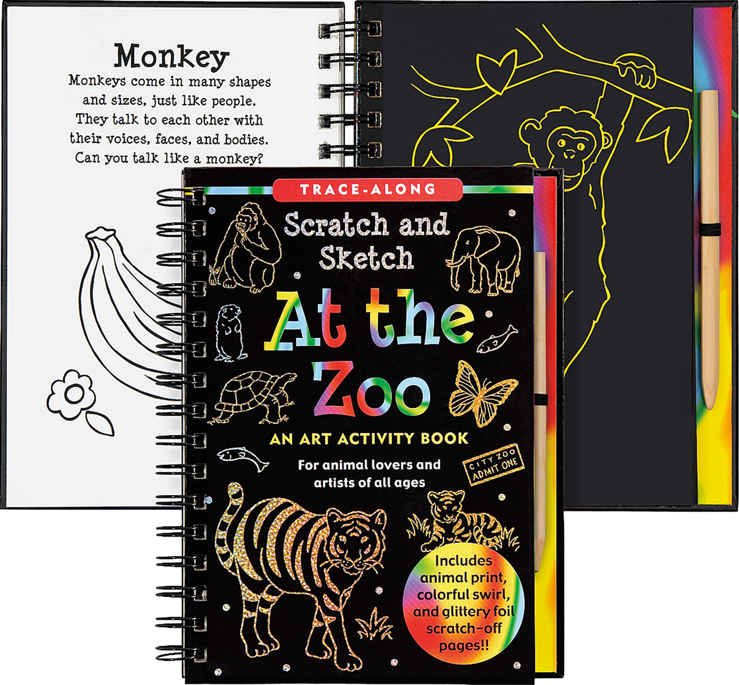 At the Zoo Scratch and Sketch Book