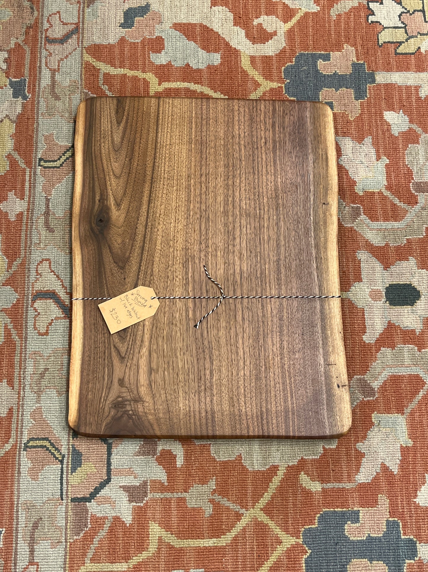 Serv. Board  Flat Black Walnut w Live Edges