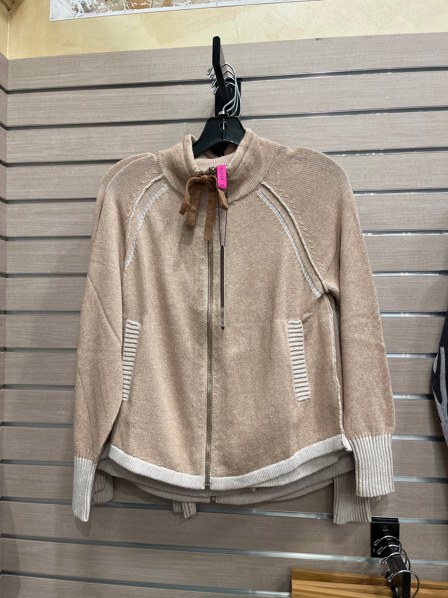 Beige Zip up Hoodie