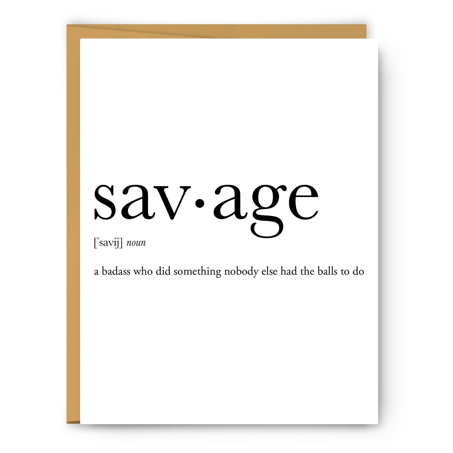Savage Definition - Love & Friendship Card