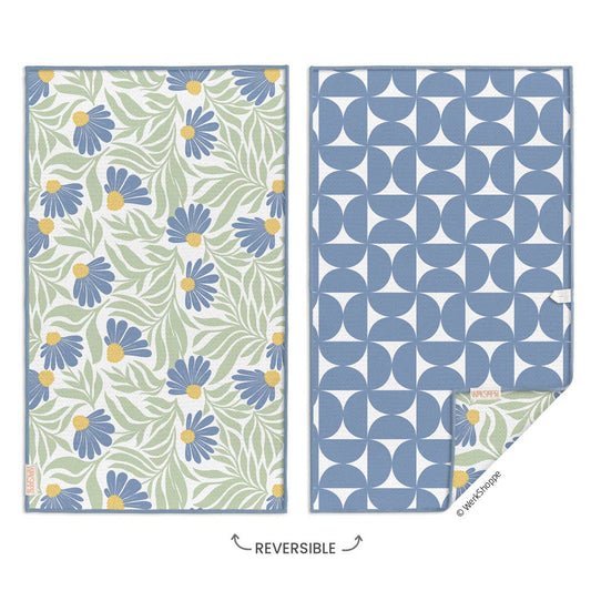 Blue Coneflower Microfiber Kitchen Towel,