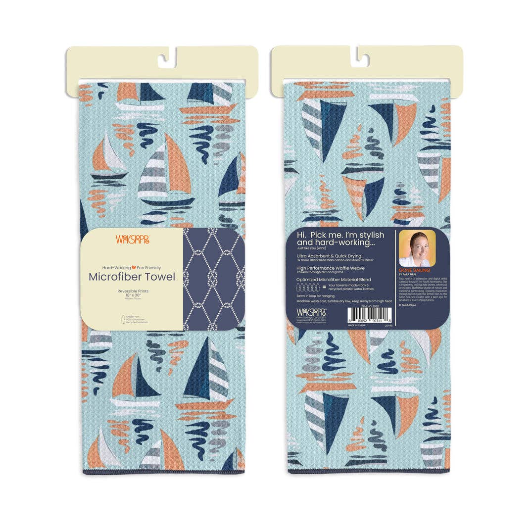 Gone Sailing Microfiber Kitchen Towel