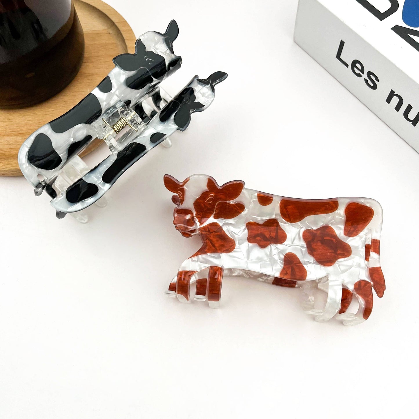Cow Print Hair Claw Clip