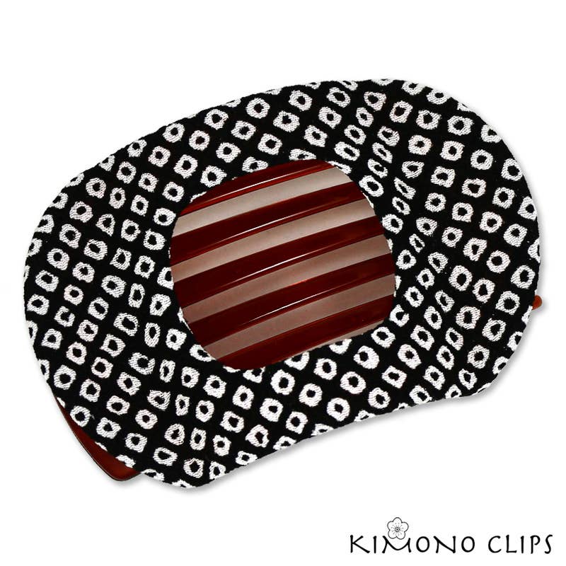 Blk Wide Clip Shibori