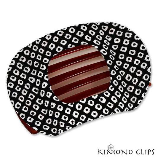 Blk Wide Clip Shibori