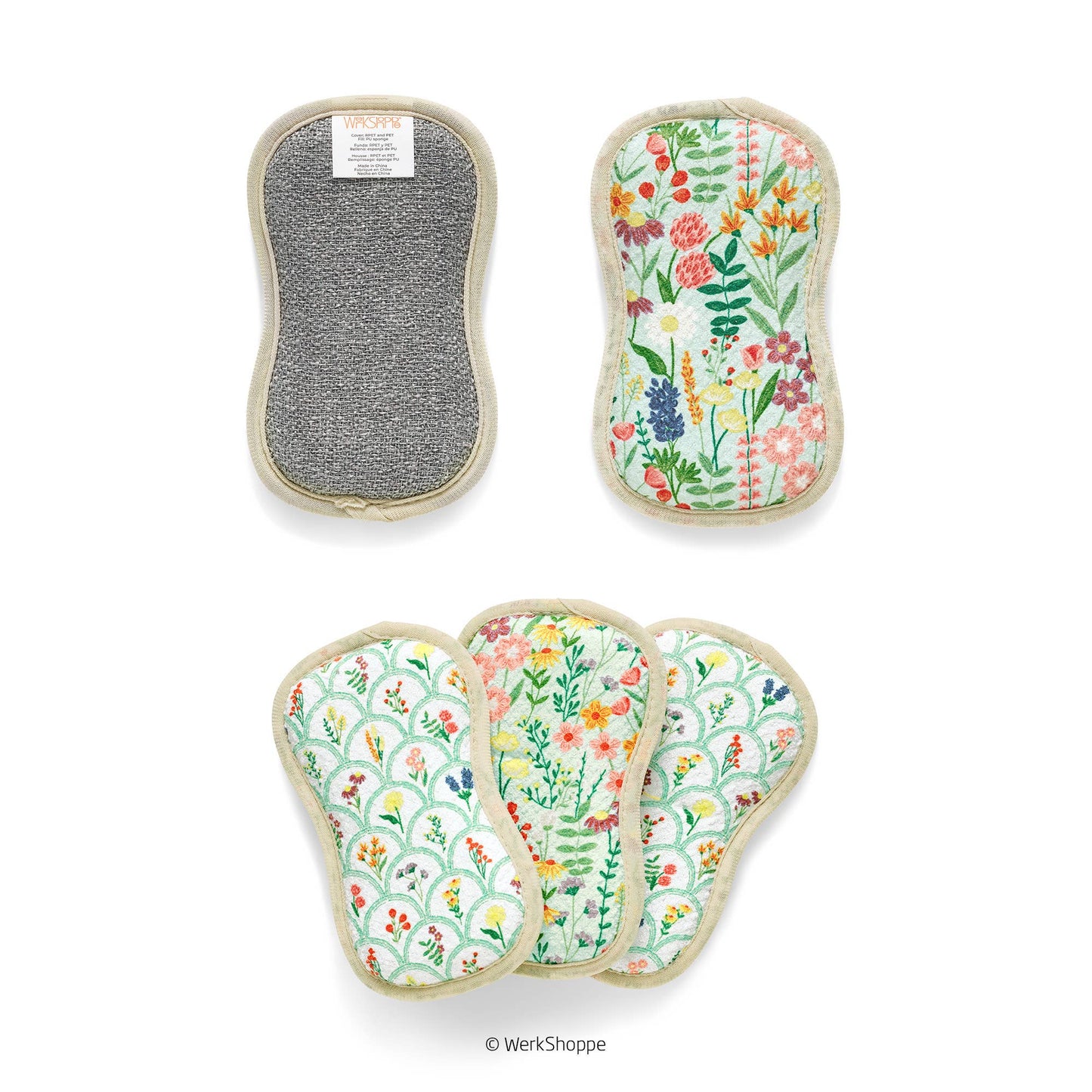Wildflowers Microfiber Scrubbie Set